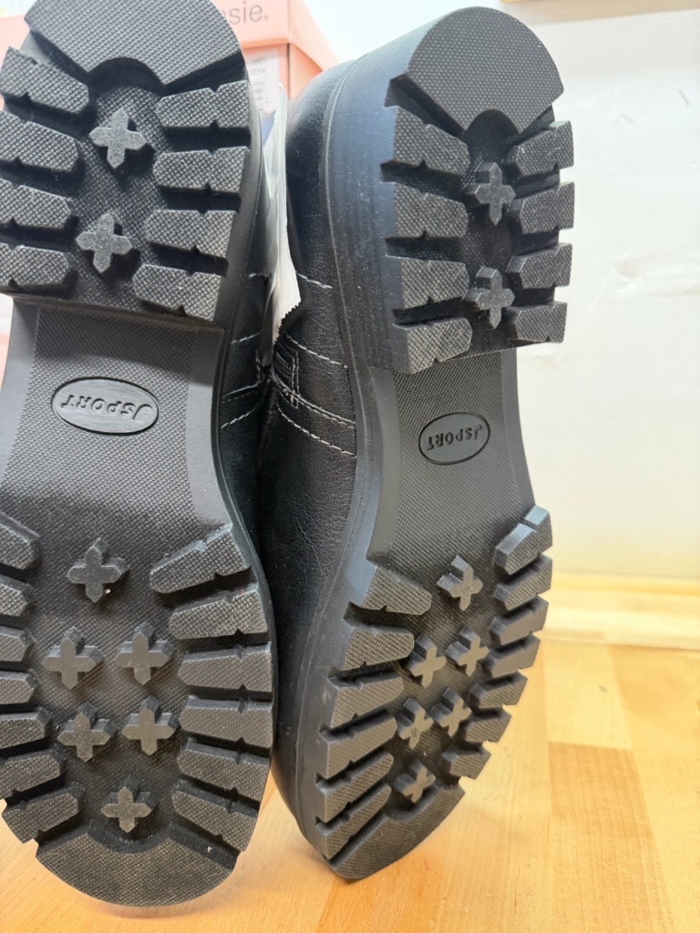 Jsport Black Knit-Cuff Ankle Booties - Picture 3 of 7